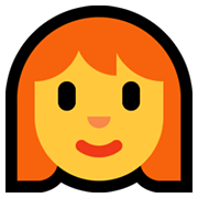👩‍🦰 Emoji Frau: rotes Haar Microsoft Windows 10 May 2019 Update.