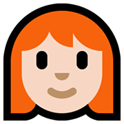 👩🏻‍🦰 Emoji Mujer: Tono De Piel Claro Y Pelo Pelirrojo en Microsoft Windows 10 May 2019 Update.