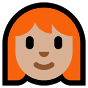 👩🏼‍🦰 Emoji Mujer: Tono De Piel Claro Medio Y Pelo Pelirrojo en Microsoft Windows 10 May 2019 Update.