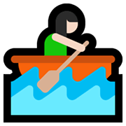 🚣🏻‍♀️ Emoji Frau im Ruderboot: helle Hautfarbe Microsoft Windows 10 May 2019 Update.