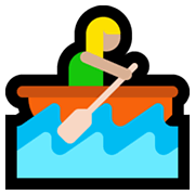 🚣🏼‍♀️ Emoji Frau im Ruderboot: mittelhelle Hautfarbe Microsoft Windows 10 May 2019 Update.