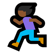 🏃🏾‍♀️ Emoji Mujer Corriendo: Tono De Piel Oscuro Medio en Microsoft Windows 10 May 2019 Update.