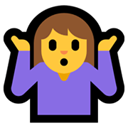 Emoji 🤷‍♀️ Donna Che Scrolla Le Spalle su Microsoft Windows 10 May 2019 Update.