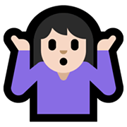 🤷🏻‍♀️ Emoji Mulher Dando De Ombros: Pele Clara na Microsoft Windows 10 May 2019 Update.
