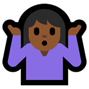 🤷🏾‍♀️ Emoji schulterzuckende Frau: mitteldunkle Hautfarbe Microsoft Windows 10 May 2019 Update.