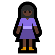 🧍🏿‍♀️ Emoji stehende Frau: dunkle Hautfarbe Microsoft Windows 10 May 2019 Update.