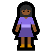 🧍🏾‍♀️ Emoji Mujer De Pie: Tono De Piel Oscuro Medio en Microsoft Windows 10 May 2019 Update.