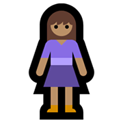 🧍🏽‍♀️ Emoji stehende Frau: mittlere Hautfarbe Microsoft Windows 10 May 2019 Update.