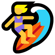 🏄‍♀️ Emoji Mulher Surfista na Microsoft Windows 10 May 2019 Update.