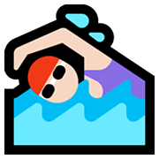 🏊🏻‍♀️ Emoji Mujer Nadando: Tono De Piel Claro en Microsoft Windows 10 May 2019 Update.