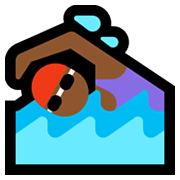 Emoji 🏊🏾‍♀️ Nuotatrice: Carnagione Abbastanza Scura su Microsoft Windows 10 May 2019 Update.