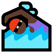 🏊🏿‍♀️ Emoji Schwimmerin: dunkle Hautfarbe Microsoft Windows 10 May 2019 Update.