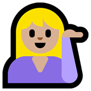 💁🏼‍♀️ Emoji Infoschalter-Mitarbeiterin: mittelhelle Hautfarbe Microsoft Windows 10 May 2019 Update.