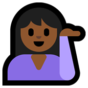 💁🏾‍♀️ Emoji Mulher Com A Palma Virada Para Cima: Pele Morena Escura na Microsoft Windows 10 May 2019 Update.