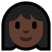👩🏿 Emoji Frau: dunkle Hautfarbe Microsoft Windows 10 May 2019 Update.