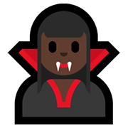 Emoji 🧛🏿‍♀️ Vampira: Carnagione Scura su Microsoft Windows 10 May 2019 Update.