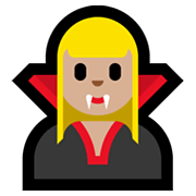 🧛🏼‍♀️ Emoji weiblicher Vampir: mittelhelle Hautfarbe Microsoft Windows 10 May 2019 Update.