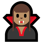🧛🏽‍♀️ Emoji weiblicher Vampir: mittlere Hautfarbe Microsoft Windows 10 May 2019 Update.