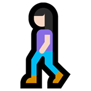 Emoji 🚶🏻‍♀️ Donna Che Cammina: Carnagione Chiara su Microsoft Windows 10 May 2019 Update.