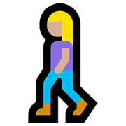🚶🏼‍♀️ Emoji Mujer Caminando: Tono De Piel Claro Medio en Microsoft Windows 10 May 2019 Update.