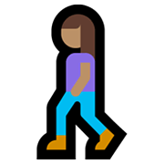 Emoji 🚶🏽‍♀️ Donna Che Cammina: Carnagione Olivastra su Microsoft Windows 10 May 2019 Update.