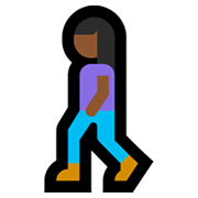🚶🏾‍♀️ Emoji Mujer Caminando: Tono De Piel Oscuro Medio en Microsoft Windows 10 May 2019 Update.