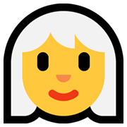Emoji 👩‍🦳 Donna: Capelli Bianchi su Microsoft Windows 10 May 2019 Update.