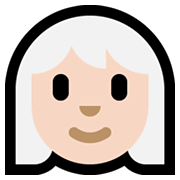 👩🏻‍🦳 Emoji Mulher: Pele Clara E Cabelo Branco na Microsoft Windows 10 May 2019 Update.