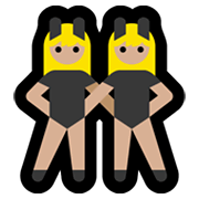 Emoji 👯🏼 Persone Con Orecchie Da Coniglio: Carnagione Abbastanza Chiara su Microsoft Windows 10 May 2019 Update.