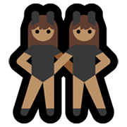 Emoji 👯🏽 Persone Con Orecchie Da Coniglio: Carnagione Olivastra su Microsoft Windows 10 May 2019 Update.