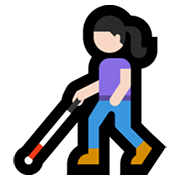 Emoji 👩🏻‍🦯 Donna Con Bastone Bianco Di Orientamento: Carnagione Chiara su Microsoft Windows 10 May 2019 Update.
