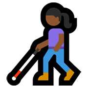 👩🏾‍🦯 Emoji Mujer Con Bastón: Tono De Piel Oscuro Medio en Microsoft Windows 10 May 2019 Update.