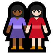 Émoji 👩🏾‍🤝‍👩🏻 Deux Femmes Se Tenant La Main : Peau Mate Et Peau Claire sur Microsoft Windows 10 May 2019 Update.