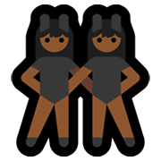 👯🏾‍♀️ Emoji Mulheres Com Orelhas De Coelho, Pele Morena Escura na Microsoft Windows 10 May 2019 Update.