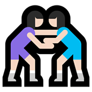 🤼🏻‍♀️ Emoji Mujeres Luchando, Tono De Piel Claro en Microsoft Windows 10 May 2019 Update.
