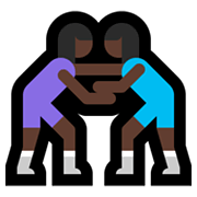🤼🏿‍♀️ Emoji Mujeres Luchando, Tono De Piel Oscuro en Microsoft Windows 10 May 2019 Update.