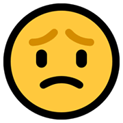 😟 Emoji Rosto Preocupado na Microsoft Windows 10 May 2019 Update.