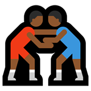 🤼🏾 Emoji Personas Luchando, Tono De Piel Oscuro Medio en Microsoft Windows 10 May 2019 Update.