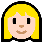 Emoji 👱🏻‍♀️ Donna Bionda: Carnagione Chiara su Microsoft Windows 10 October 2018 Update.