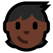 Emoji 🧒🏿 Bimbo: Carnagione Scura su Microsoft Windows 10 October 2018 Update.