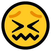 Emoji 😖 Faccina Frustrata su Microsoft Windows 10 October 2018 Update.