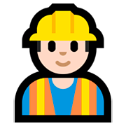 👷🏻 Emoji Trabalhador De Construção Civil: Pele Clara na Microsoft Windows 10 October 2018 Update.