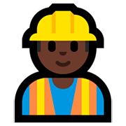 👷🏿 Emoji Bauarbeiter(in): dunkle Hautfarbe Microsoft Windows 10 October 2018 Update.