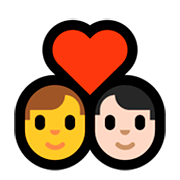 👨‍❤️‍👨🏻 Emoji Pareja Enamorada - Hombre, Hombre: Tono De Piel Claro en Microsoft Windows 10 October 2018 Update.