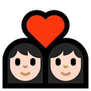 👩🏻‍❤️‍👩🏻 Emoji Pareja Enamorada - Mujer: Tono De Piel Claro, Mujer: Tono De Piel Claro en Microsoft Windows 10 October 2018 Update.