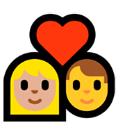 👩🏼‍❤️‍👨 Emoji sich küssendes Paar - Frau, Mann: mittelhelle Hautfarbe,mittlere Hautfarbe Microsoft Windows 10 October 2018 Update.