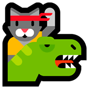 Emoji 🐱‍🐉 Dino gatto su Microsoft Windows 10 October 2018 Update.