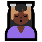 💆🏿 Emoji Person, die eine Kopfmassage bekommt: dunkle Hautfarbe Microsoft Windows 10 October 2018 Update.