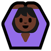 🙆🏿 Emoji Person mit Händen auf dem Kopf: dunkle Hautfarbe Microsoft Windows 10 October 2018 Update.