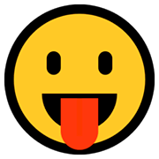 Emoji 😛 Faccina Che Mostra La Lingua su Microsoft Windows 10 October 2018 Update.